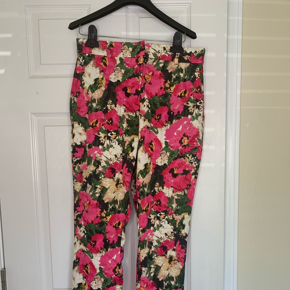 Pink and green floral pants from H&M size 6 NWT